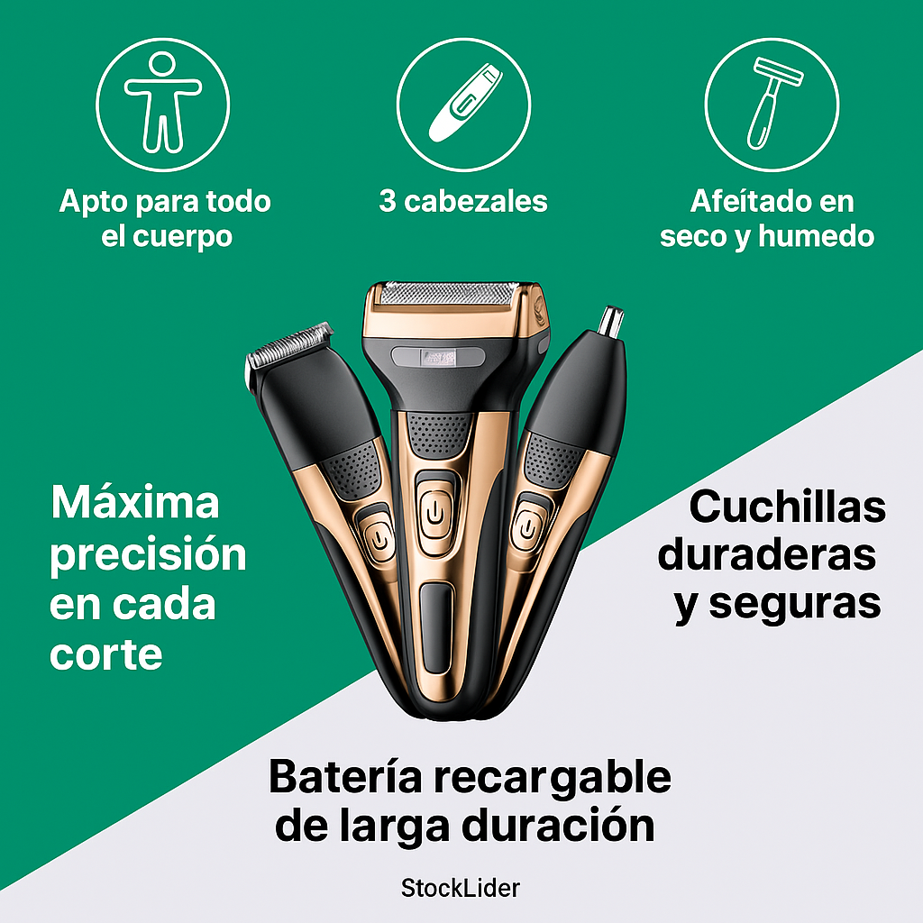 Afeitadora recargable 3 en 1