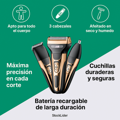 Afeitadora recargable 3 en 1