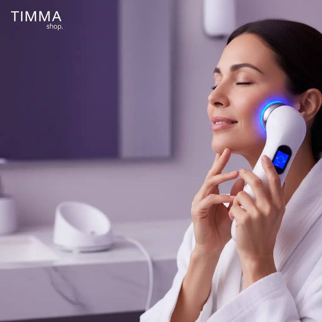 Masajeador Facial Timma Shop - Radiofrecuencia LED EMS 3 en 1 Antiarrugas Profesional