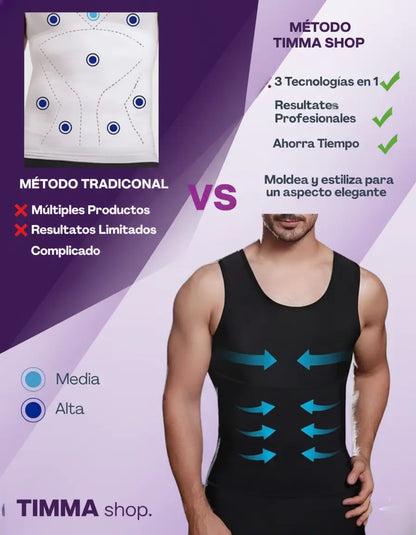 Camiseta Modeladora Postural para Hombre - Mejora Postura y Silueta Masculina | Timma Shop