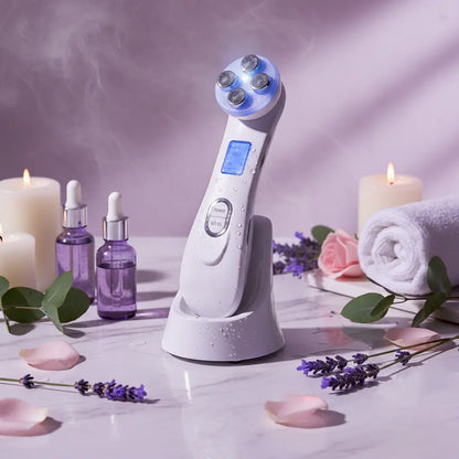 Masajeador Facial Timma Shop - Radiofrecuencia LED EMS 3 en 1 Antiarrugas Profesional