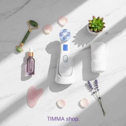 Masajeador Facial Timma Shop - Radiofrecuencia LED EMS 3 en 1 Antiarrugas Profesional