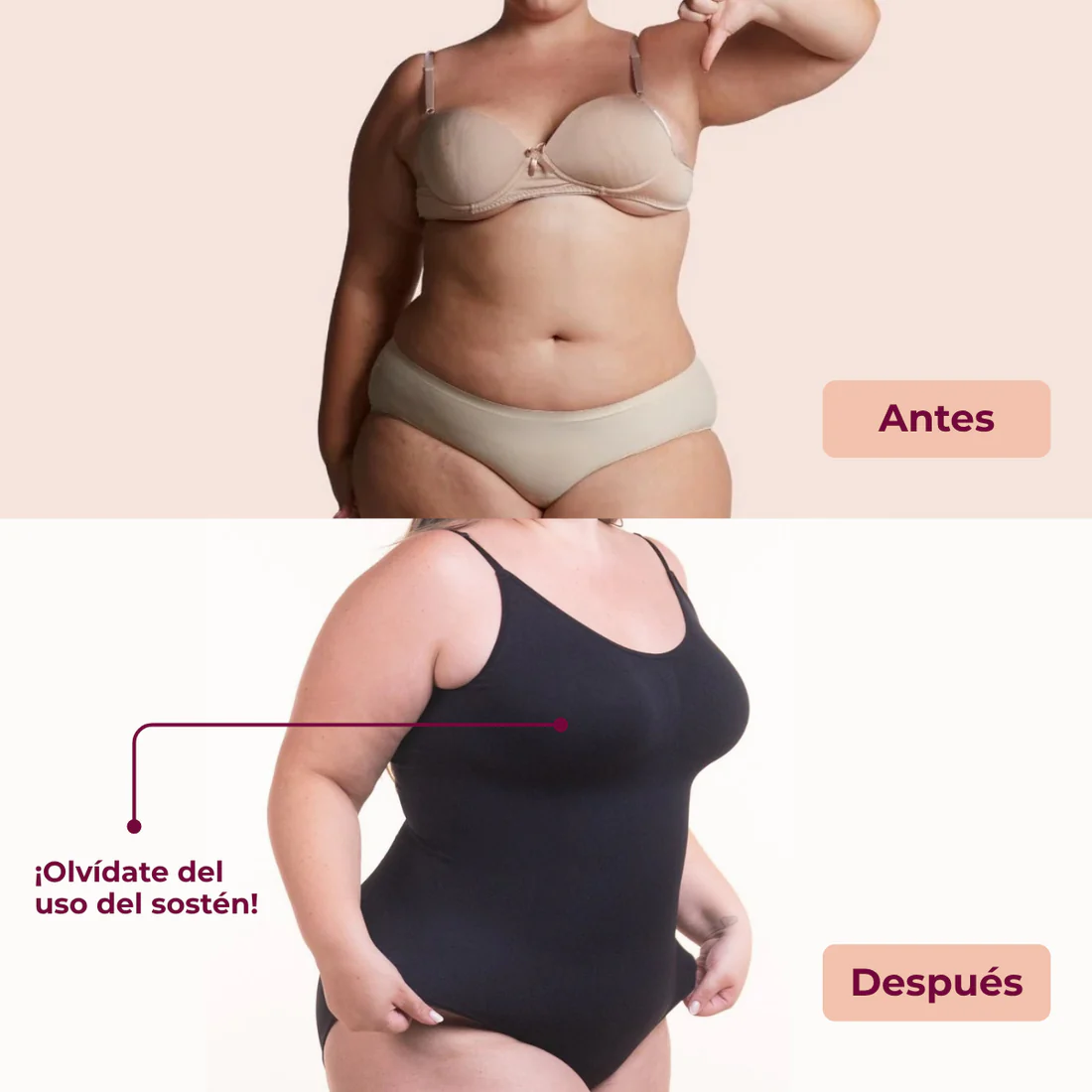 Body Sin Costuras Timma Shop - Invisible y Moldeador Negro L/XL