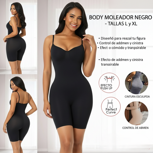 Body Sin Costuras Timma Shop - Invisible y Moldeador Negro L/XL