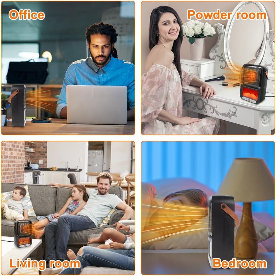 Mini Calefactor Eléctrico Portátil con Control Remoto – Calor Rápido y Seguro